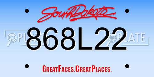 868L22 South Dakota License Plate