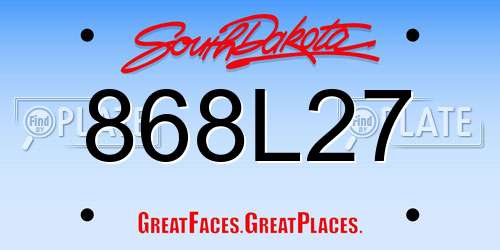 868L27 South Dakota License Plate