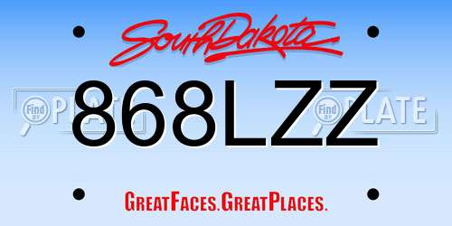 868LZZ South Dakota License Plate