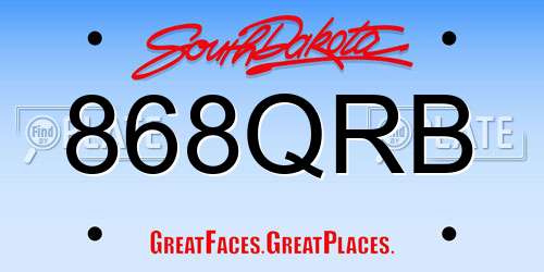 868QRB South Dakota License Plate