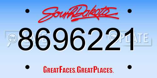8696221 South Dakota License Plate