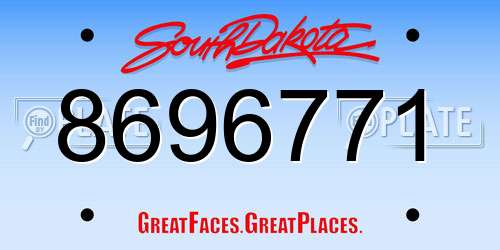 8696771 South Dakota License Plate