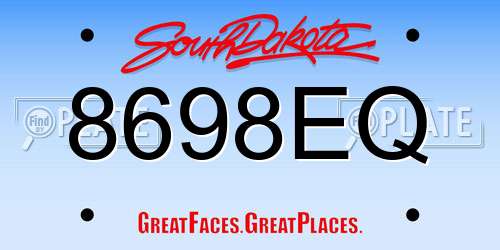 8698EQ South Dakota License Plate