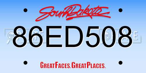 86ED508 South Dakota License Plate