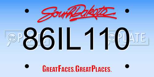 86IL110 South Dakota License Plate