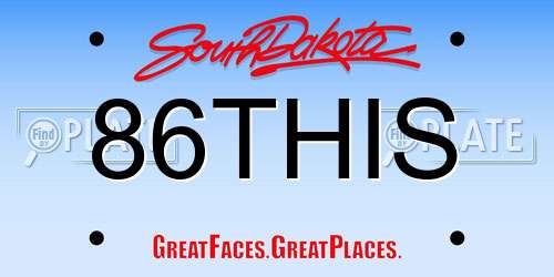86THIS South Dakota License Plate