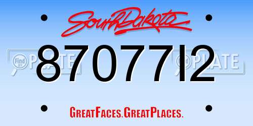 87077I2 South Dakota License Plate