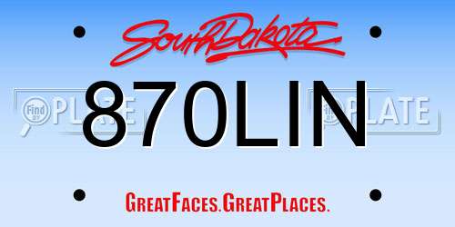 870LIN South Dakota License Plate