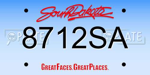 8712SA South Dakota License Plate
