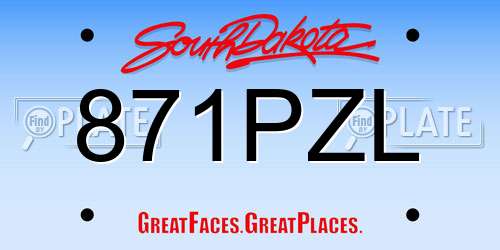 871PZL South Dakota License Plate