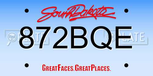 872BQE South Dakota License Plate