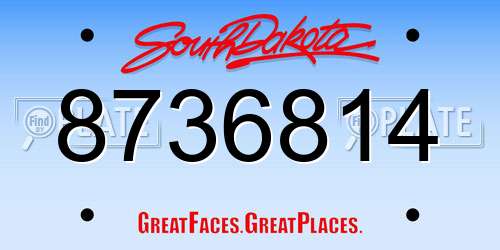 8736814 South Dakota License Plate