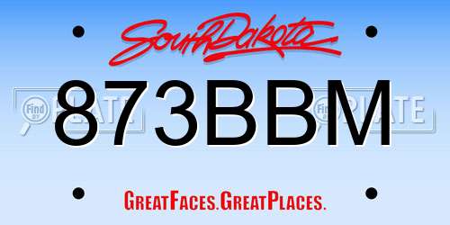 873BBM South Dakota License Plate