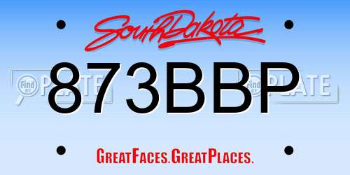 873BBP South Dakota License Plate