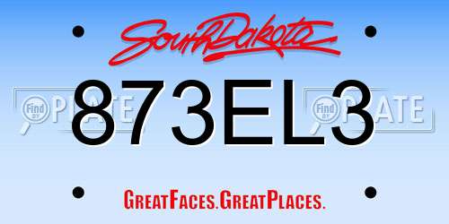 873EL3 South Dakota License Plate