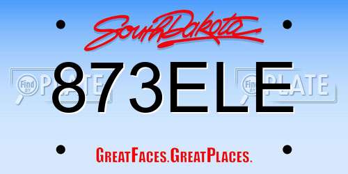 873ELE South Dakota License Plate