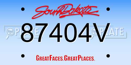 87404V South Dakota License Plate
