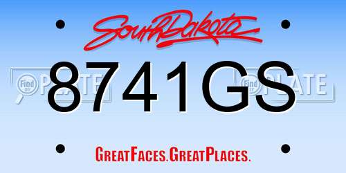 8741GS South Dakota License Plate