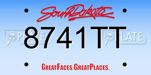 8741TT South Dakota License Plate