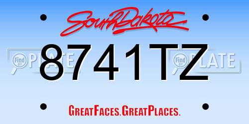 8741TZ South Dakota License Plate