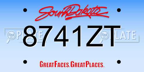 8741ZT South Dakota License Plate
