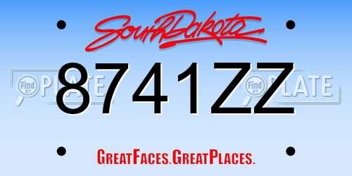 8741ZZ South Dakota License Plate