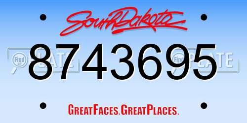8743695 South Dakota License Plate