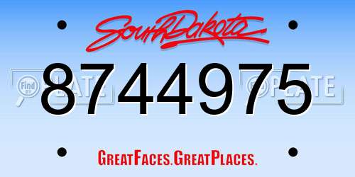 8744975 South Dakota License Plate