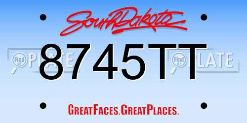 8745TT South Dakota License Plate