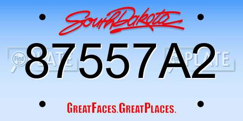 87557A2 South Dakota License Plate