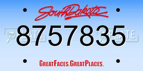 8757835 South Dakota License Plate