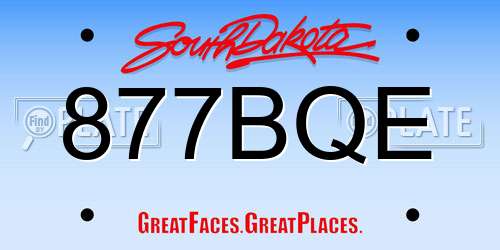 877BQE South Dakota License Plate