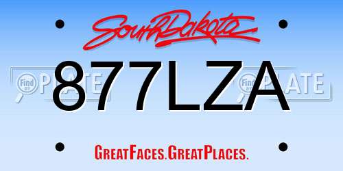 877LZA South Dakota License Plate