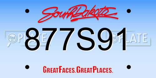 877S91 South Dakota License Plate