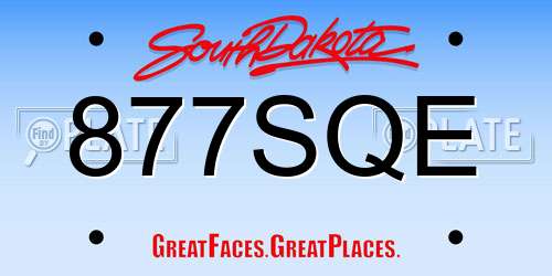 877SQE South Dakota License Plate