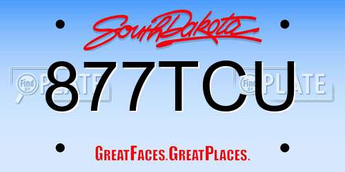 877TCU South Dakota License Plate