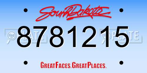 8781215 South Dakota License Plate