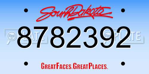 8782392 South Dakota License Plate