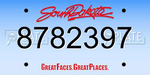 8782397 South Dakota License Plate