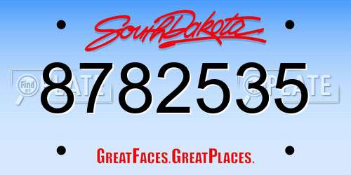 8782535 South Dakota License Plate