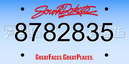 8782835 South Dakota License Plate