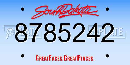8785242 South Dakota License Plate