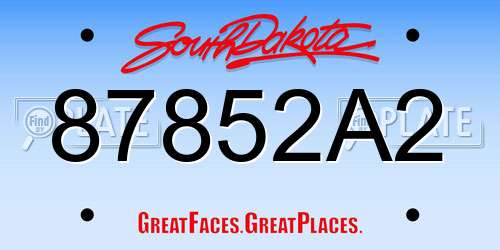 87852A2 South Dakota License Plate