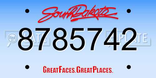 8785742 South Dakota License Plate