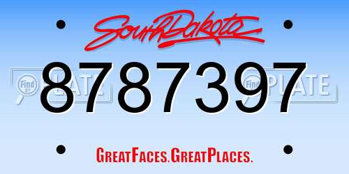 8787397 South Dakota License Plate