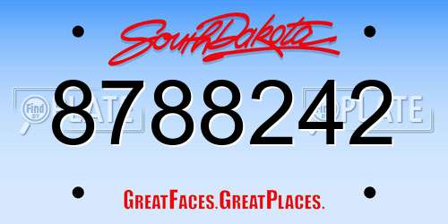 8788242 South Dakota License Plate