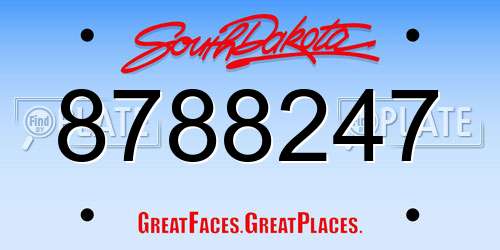 8788247 South Dakota License Plate