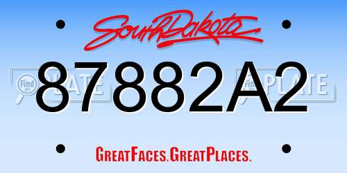 87882A2 South Dakota License Plate