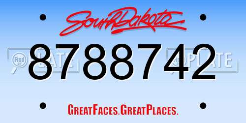 8788742 South Dakota License Plate