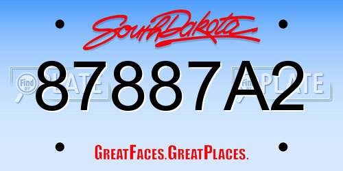 87887A2 South Dakota License Plate